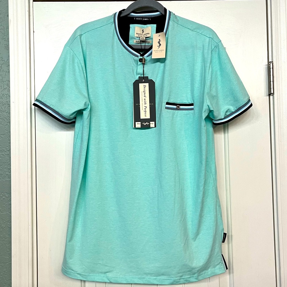 Scott James Light Blue/Aqua Men’s Polo